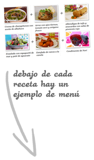 Abajo de la receta hay un ejemplo de menú