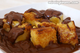 Leche frita con chocolate a la taza al cardamomo