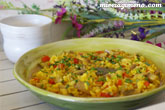 Paella de arroz con verduras