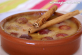 Natillas al horno con cerezas