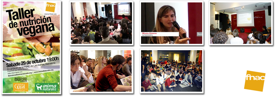 Charla de nutrición vegana realizada en la FNAC Las Arenas, Barcelona