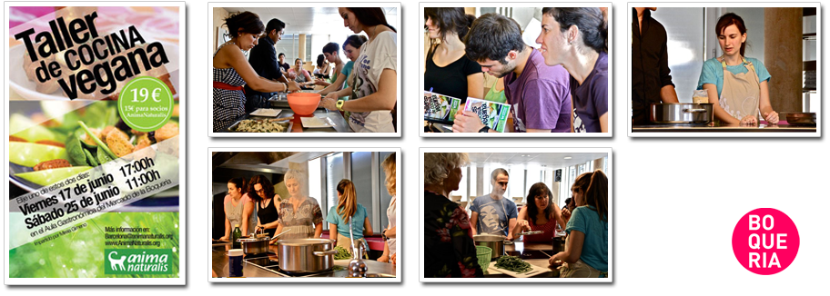 Taller de cocina vegana realizado en el Aula Gastronómica de La Boquería