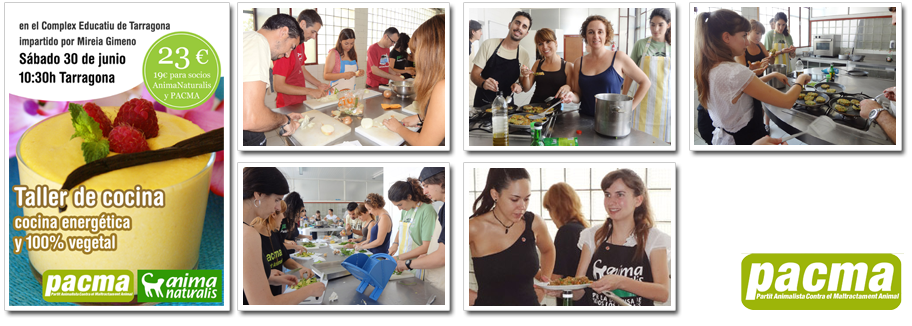 Taller de cocina vegana realizado en Tarragona